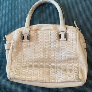 Elliott Lucca Bali Blush Woven Leather Satchel Convertible
Crossbody Handbag